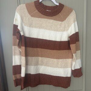 Women's Rust Colored Stripe Sweater Size S